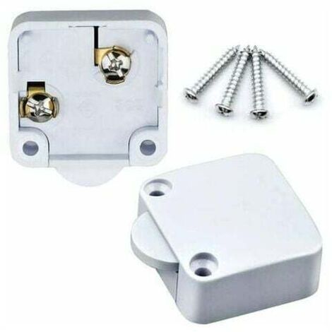 Interruttore per armadi, 2 A/250 V, interruttore automatico per armadi, adatto a vari apparecchi di illuminazione e a tutti i tipi di porte (bianco) (1/4)