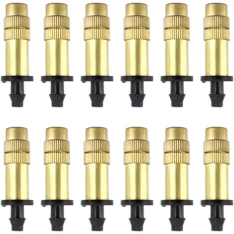 12 pezzi ugello di rame atomizzazione, gocciolatori spray regolabili, irrigatori atomizzatori, sistemi di nebulizzazione spruzzatori per irrigazione da giardino