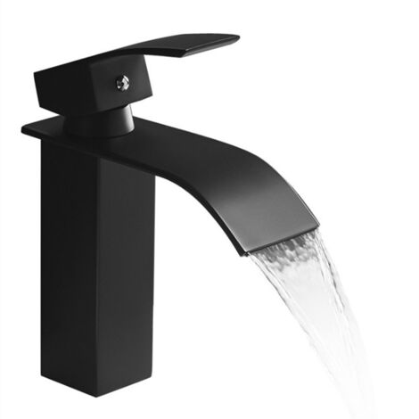 Rubinetto Monoblocco Nero Per Lavabo Con Scarico Pop-up - Miscelatore Bagno In Ottone Cromato - 4