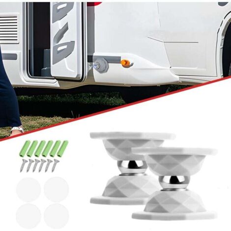 Paquete de 2 soportes magnéticos para puertas de autocaravana, mantienen la puerta abierta y ofrecen un tope para autocaravanas, remolques y caravanas (blanco)