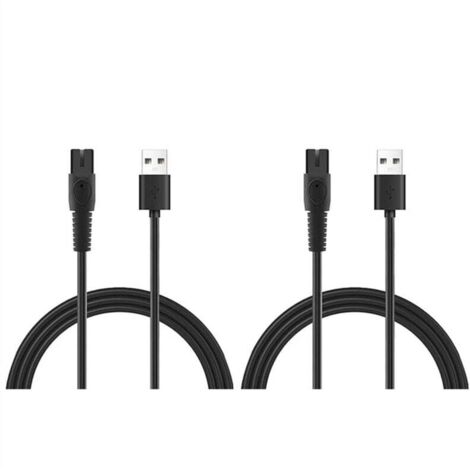 Paquete de 2 cables de carga USB de 5 V y 1 A para afeitadora eléctrica QP2724, QP2834, QP1924 y MG9520 (1/4)