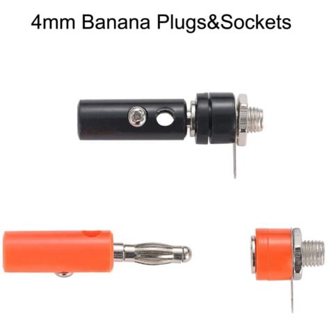 Set di 10 connettori a banana | 4 mm | Spina & femmina | con tappo a vite | per cavo altoparlante AV ricevitore | Amplificatore a banana | Speaker Audio HiFi | Nero | 10 pezzi
