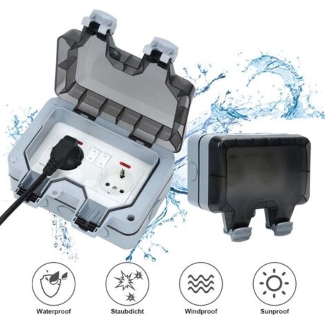 Presa Elettrica Esterna IP66 Con USB – 2 Porte Di Ricarica, Coperchio Apribile, Per Giardino E Garage