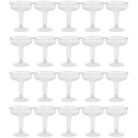 20 bicchieri da champagne in plastica trasparente per feste, bicchieri in plastica trasparente (1/4)