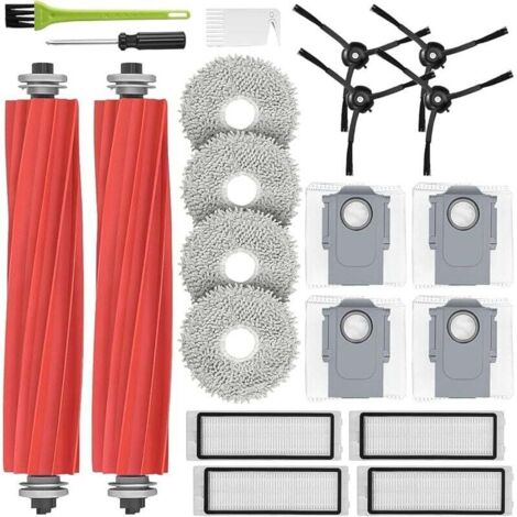 Kit accessoires pour Roborock Q Revo, Pièces de Rechange pour Roborock P10, 2 Brosse Principale, 4 Chiffons de Vadrouille, 4 Sacs (1/4)