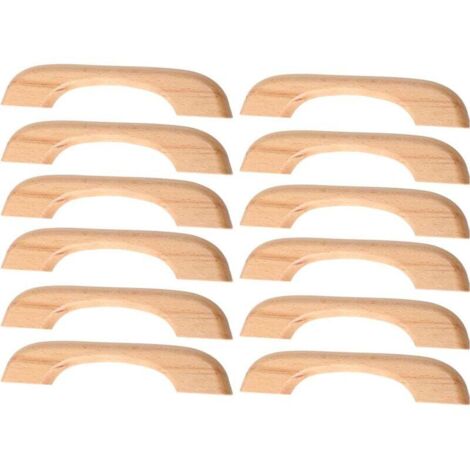 10 pezzi di maniglie per mobili in legno, pomelli per cassetti, maniglie per porte, maniglie per armadietti per cucina, guardaroba, cassettiera (lunghezza totale 127 mm, colore legno)