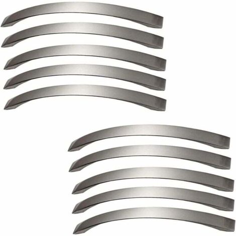 ALOVEZ Set di 10 maniglie per mobili da cucina - Finitura cromata - Maniglie per porte in nichel spazzolato - Maniglie per cucina in acciaio inossidabile - Interasse fori 160 mm