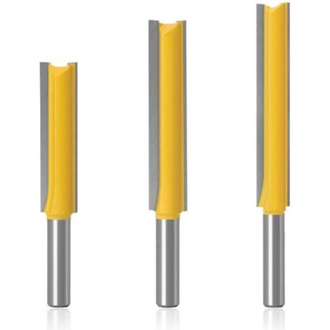 Set di 3 punte per fresatrice da 8 mm, punte per copiare, punte per fresatrice in carburo, punta per fresatrice per legno extra lunga, punta per scanalature per lavorazione del legno, punta per fresat (1/4)