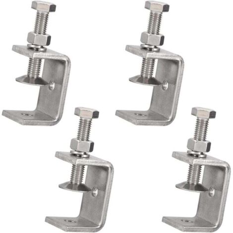 Set di 4 piccoli morsetti a C in acciaio inossidabile, 15-38 mm, acciaio inossidabile, set di morsetti a C per saldatura, falegnameria, assemblaggio domestico e lavorazione del legno (1/4)