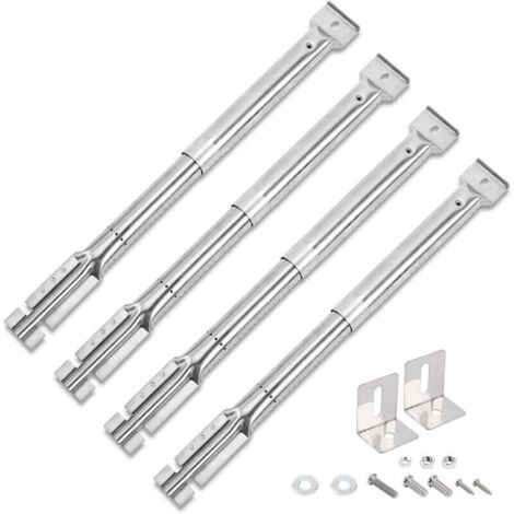 Bruciatore regolabile 31-42 cm per Char-Broil, Tepro, Enders, Landmann 12739, Barbecook Vanilla, Proficook, Blooma, accessori universali per barbecue a gas, set da 4