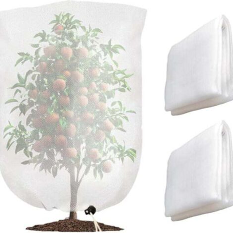 2 grandi sacchi a rete per alberi da frutto, rete riutilizzabile per uccelli, rete per insetti, rete per insetti da giardino con coulisse, protezione per la frutta (240 cm x 240 cm), grandi sacchi a r (1/4)