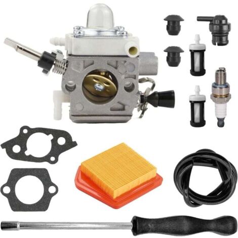 Kit carburatore 4147-120-0625 per FS240 FS240C FS240R FS240RC FS260C FS260R FS360C FS410C con filtro aria 41471410300 con filtro aria e candela, paraolio e tubo flessibile (1/4)