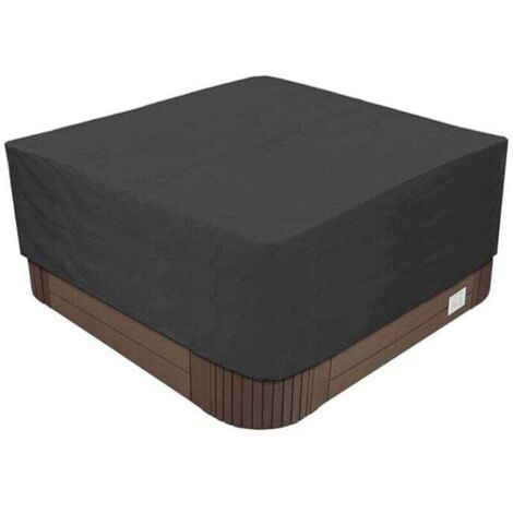 Copertura per vasca idromassaggio da giardino, copertura protettiva per spa in tessuto Oxford 210D, impermeabile, antipolvere, resistente ai raggi UV, disponibile in diverse misure, nero, 220x220x85 c