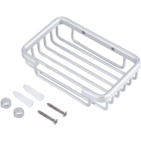 Portasapone da parete in alluminio per bagno e doccia - Dimensioni approssimative: 128 x 88 x 30 mm