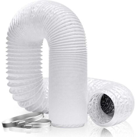 Tubo flessibile di ventilazione per condotto dell'aria 160 mm x 6/8/10 m in foglio di alluminio e PVC per asciugatrice, ventola di estrazione