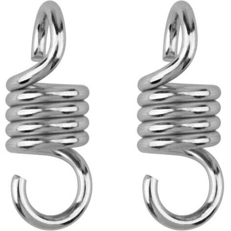Set di 2 ganci a molla per amaca in acciaio zincato, amaca, sacco di sabbia, sedia sospesa, molla, giardino, amache, accessori, molla, carico massimo 500 kg (1/4)