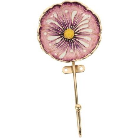 Appendiabiti a forma di fiore smaltato, portachiavi retrò, gancio retrò. Grucce decorative, raffinato gancio da parete, esclusivo gancio da parete in metallo, gancio per cappelli, arazzo da parete, ra (1/4)