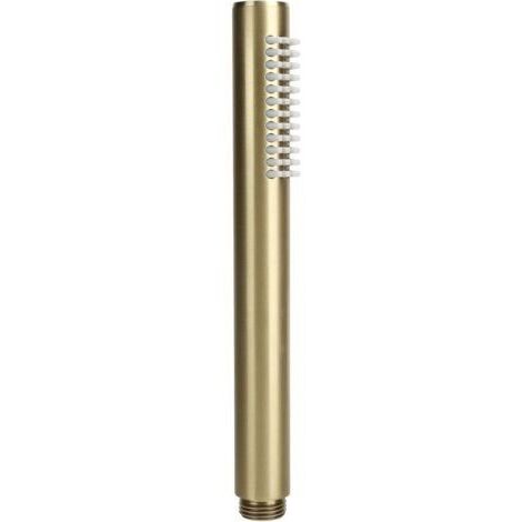 Soffione doccia portatile per bagno, in rame massiccio, a barra rotonda, con getto ad alta pressione G1/2 per accessori bagno (oro) (1/4)