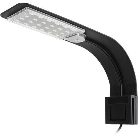 Lampada per acquario, lampada LED ultrasottile, mini lampada a clip con 24 LED bianchi e blu per pesci e piante