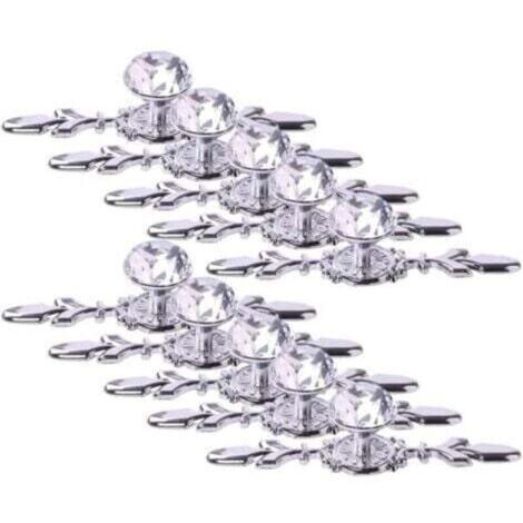 Confezione da 10 pomelli per cassetti in cristallo, maniglie per mobili a forma di diamante da 17 cm, pomelli per cassettiere in vetro, maniglie per mobili trasparenti con pannelli decorativi per cuci (1/4)