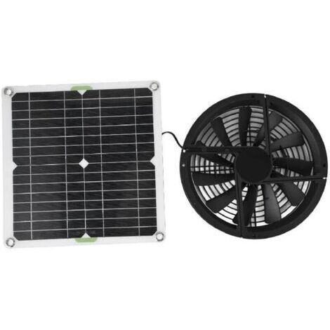Kit ventola a pannello solare, ventola di scarico solare portatile impermeabile da 100 W e 12 V con protezione in metallo, per pollaio, serra, capanno da giardino, negozio di animali, condotto di scar (1/4)