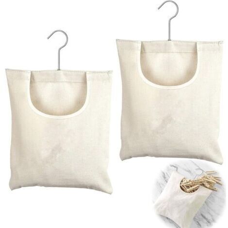 Borsa porta mollette da bucato da 2 pezzi, cestino porta mollette da bucato, borsa portaoggetti da appendere in lino, 27 x 32 cm, gancio girevole a 360 gradi in acciaio inossidabile, organizer per bag (1/4)