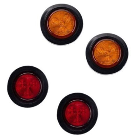 Nuova fanale posteriore a 4 LED, fanale rotondo con anello in gomma da 2 pollici, fanale posteriore per camion, fanale posteriore in plastica, modello YD-04 deng ALOVEZ (1/5)