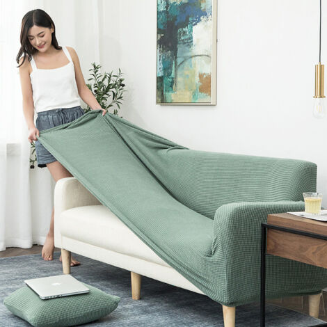 Fodera per divano monocolore, universale per tutte le stagioni, stile scandinavo, maglia elastica, fodera completa antipolvere per divano, cuscino per divano deng ALOVEZ (1/2)