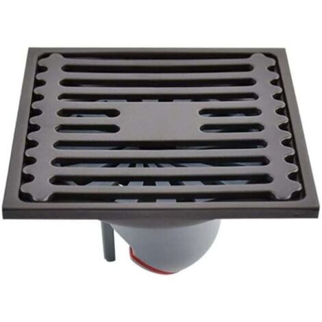Griglia di drenaggio esterna in acciaio inossidabile, scarico a pavimento quadrato 10×10 cm con sifone anti-odore integrato e coperchio rimovibile con filtro