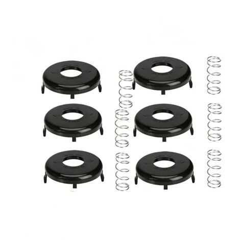 6 pezzi – Coperchio di protezione per testina di decespugliatore, compatibile con modelli 88175, 73-8200 e 73-8220, include molla e tappo