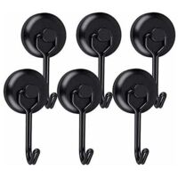 Ganci magnetici potenti Ganci magnetici per frigorifero Ganci magnetici girevoli al neodimio neri Ganci magnetici per asciugamani da cucina Tavolo 6 pezzi