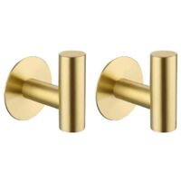 ganchos adhesivos de pared para toallas de baño, de acero inoxidable, sin perforaciones, para puerta, dorados.