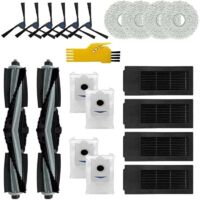 Kit de accesorios para aspiradora robot ECOVACS DEEBOT X2 OMNI (20 piezas de repuesto, 2 cepillos giratorios, 4 filtros y 6 cepillos)
