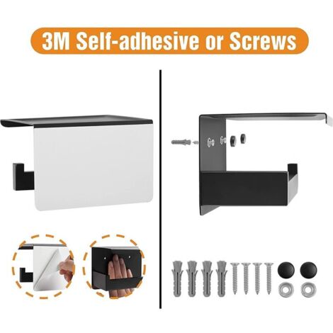 Portarrollos De Papel Higiénico De Pared, Sin Taladrar, De Acero Inoxidable, Con Estante Autoadhesivo O Para Montaje En Pared Dorado 86836563