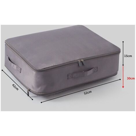 MOLENCO Sac De Compression Auto-Compact Ultra Plat – Organisateur Couette & Literie XL 54x42x60 Cm Gris