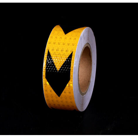 Cinta Reflectante Amarilla Y Negra 5 Cm X 25 M – Impermeable, Alta Visibilidad – Para Vehículos, Construcción, Seguridad