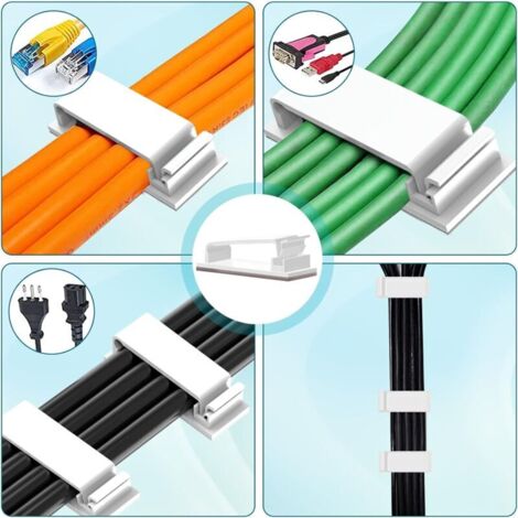 Lot de 50 supports de câbles autocollants, clips durables pour ...