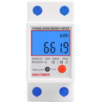 Alovez – Sous compteur électrique monophasé 45A – Certifié MID pour facturation – Affichage LCD – Installation modulaire pour tableau électrique