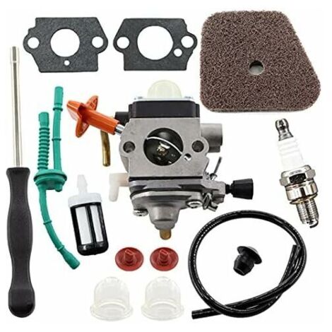 Ulisem Kit de Carburateur pour Tronçonneuses Stihl FS87 FS90 FS100 FS110 FS130 HL95 HL100 HT100 HT101 KM90 KM100 KM110 SP90, Inclus Filtre à Air et Tuyau à Essence.