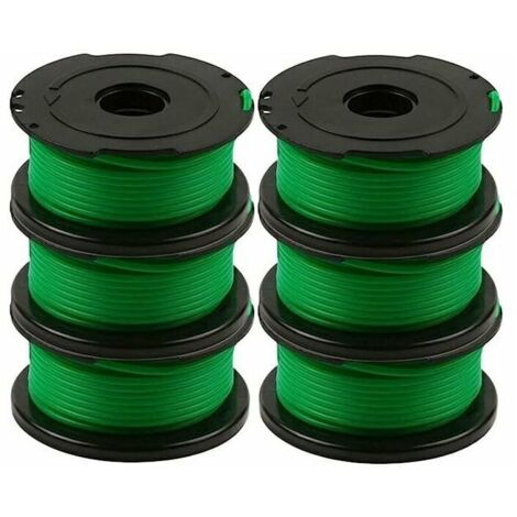 Ulisem – Lot de 6 bobines de fil pour débroussailleuse 6m – Compatible Black & Decker GL7033 GL8033 GL9035 – Matériau durable pour coupe précise