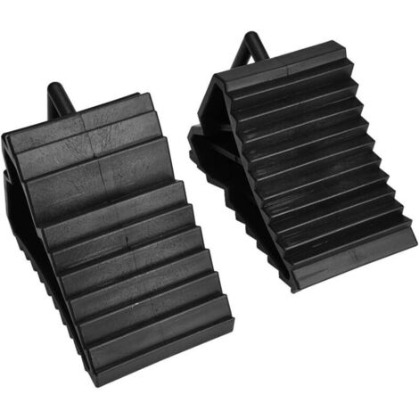 Set 2 Cunei Per Ruote In Gomma – Antiscivolo, Dimensioni 15,5x9x10 Cm, Per Auto, Roulotte, Motori E Carrelli Elevatori, Fermo Veicolo Sicuro