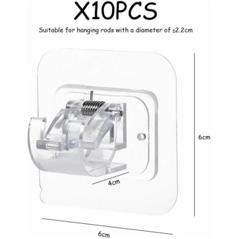 4 Supporti Per Asta Tenda In Metallo Regolabili Da 9 A 12 Cm - Robusti E Con Viti Per Installazione A Parete