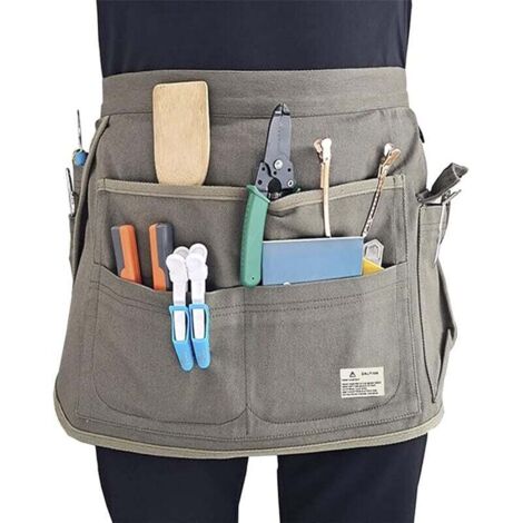 Grembiule Da Barbiere In Tela Impermeabile, Con 6 Tasche, Idrorepellente, Antistatico, Cinghie Regolabili, Unisex - 3