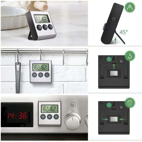 Termometro Digitale Da Cucina Per Carne Con Display LCD Retroilluminato E Timer - 3