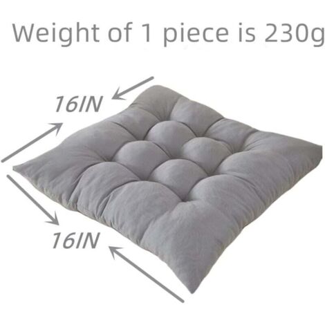 Set di 4 cuscini per sedia in memory foam, 42 x 45 cm, con lacci in cotone, per cucina, sala da pranzo e giardino, interni ed esterni, comodi ed eleganti