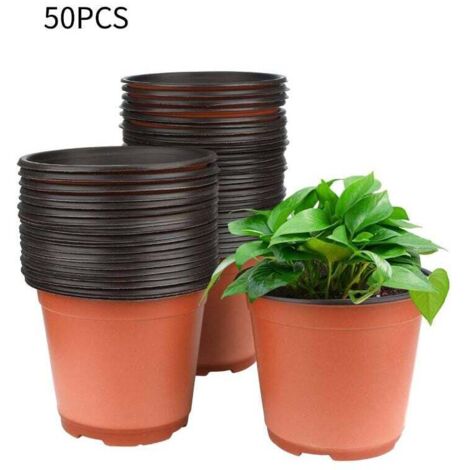 Augshy – 40 Vasi In Plastica Nera Da 10,2 Cm Per Piante Grasse, Talee E Semenzaio - 4