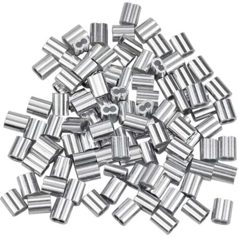 200x Aluminiumhülsen 0,5 Mm – Pressklemmen Für Stahldraht, Rostbeständig, Alu-Klemmen Für Seil- Und Drahtverbindungen
