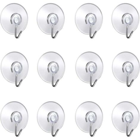 Produktbild von Flintronic Saugnäpfe Mit Haken – 12 Stück, 20 Mm Durchmesser, PVC, Transparent – Für Glas, Fliesen, Kühlschrank – Wiederverwendbar & Stark Haftend