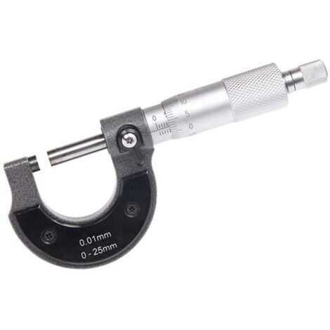 Sourcing Map Außenmikrometer 0-25mm – 0,01mm Teilung, Edelstahl, Mit Ratschengriff – Für Präzise Dickenmessung