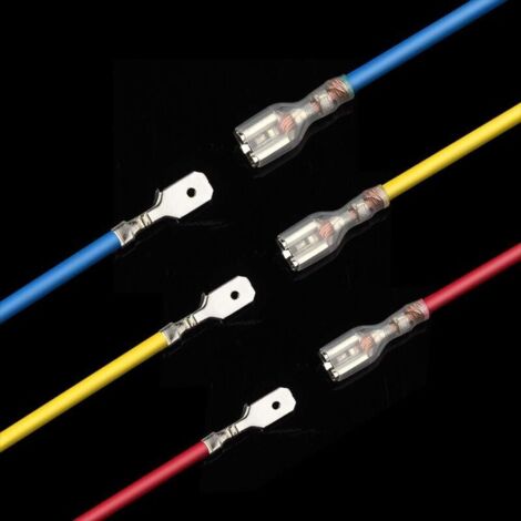 CiciTree 8Stück 6,3mm Kabelschuhe Flachstecker Verteiler – Isoliert, Klar/gelb, Für Auto & Elektronik